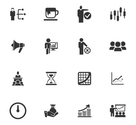 Business icons set and symbols for web user interfaceのイラスト素材