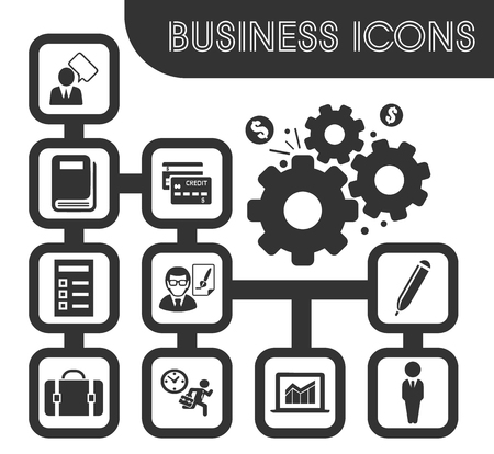Business icons set and symbols for web user interfaceのイラスト素材