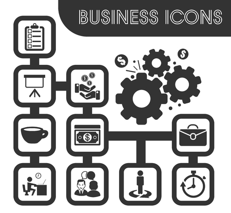 Business outline icons set and symbols for web user interface.のイラスト素材
