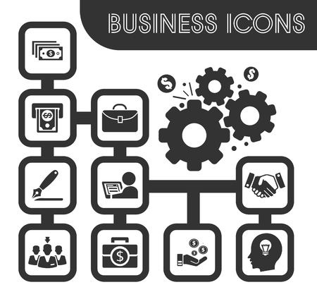 Business icons set and symbols for web user interfaceのイラスト素材