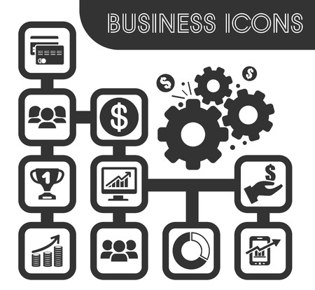 Business icons set and symbols for web user interfaceのイラスト素材