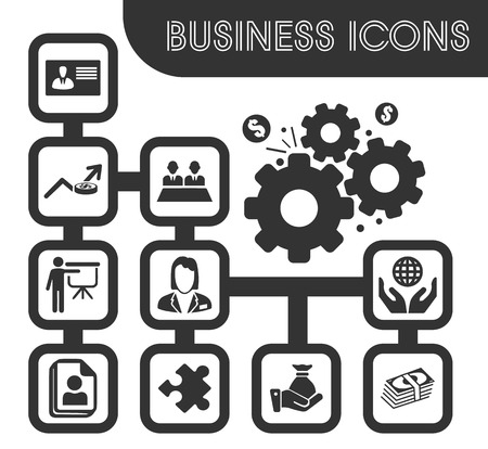 Business icons set and symbols for web user interfaceのイラスト素材