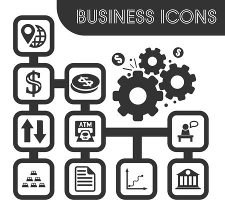 Business icons set and symbols for web user interfaceのイラスト素材