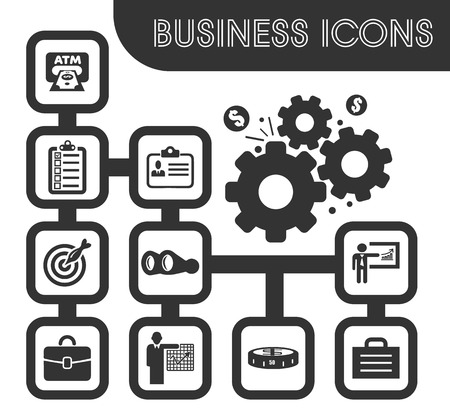 Business icons set and symbols for web user interfaceのイラスト素材