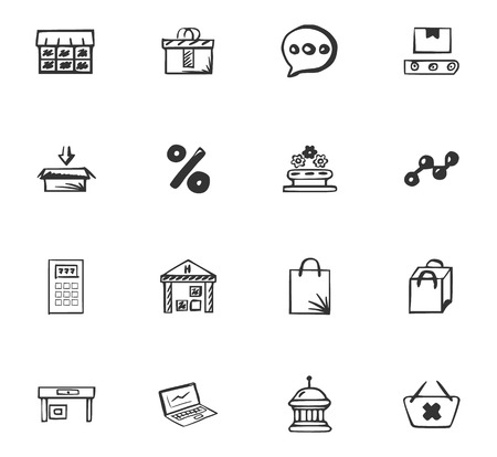 Doodle Business icons set for website designのイラスト素材