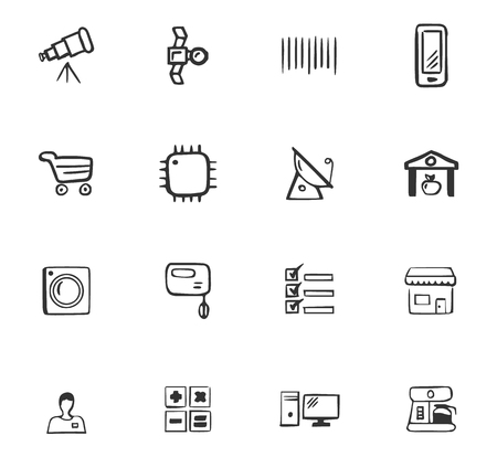 Doodle Shop interface icons for web designのイラスト素材