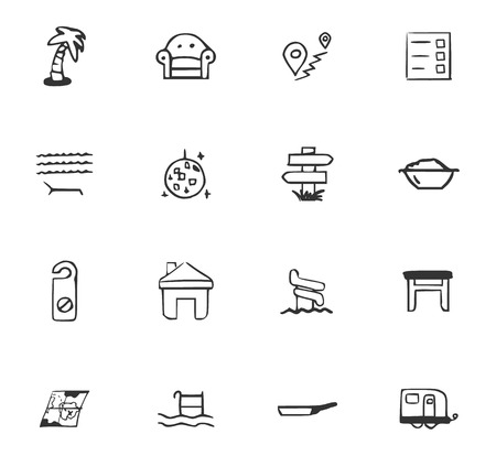 Doodle Travel icon for web designのイラスト素材