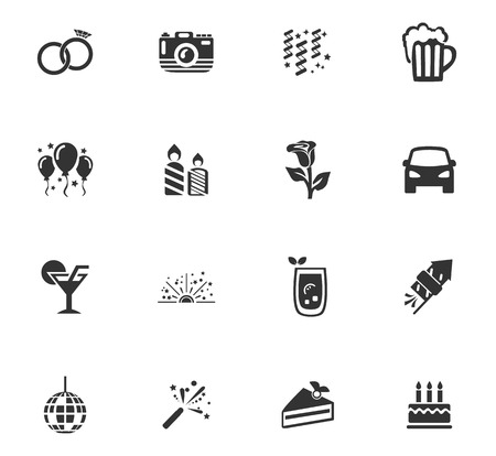 Party time icons vector illustration setのイラスト素材