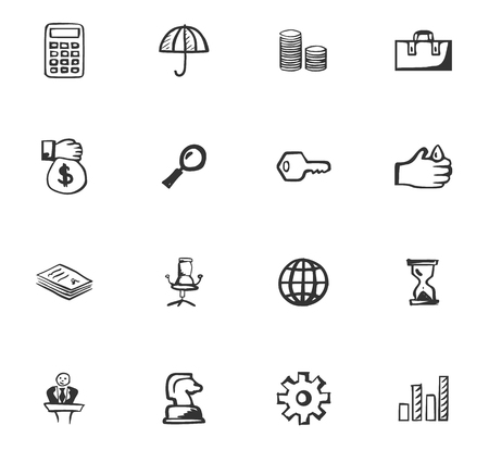 Doodle Business icons set for website designのイラスト素材