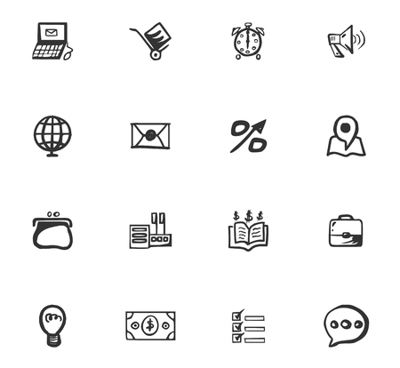 Doodle Business icons set for website designのイラスト素材