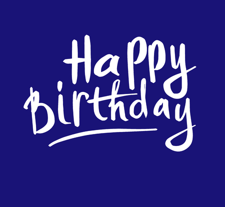 Hand drawn ink lettering Happy Birthday isolated on white background.のイラスト素材