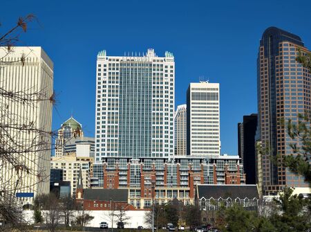 Some tall buildings in Charlotte North Carolinaの写真素材