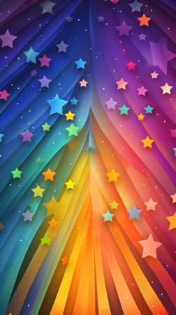 Rainbow background with stars and stripes. Vector illustration. Eps 10の素材