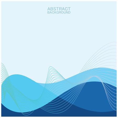 Abstract beach wave background design with blue vector combination, concept design for book cover, wallpaper, swimming pool, marine, lakeのイラスト素材