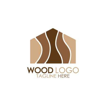 wood logo template icon illustration design vector, used for wood factories, wood plantations, log processing, wood furniture, wood warehouses with a modern minimalist conceptのイラスト素材