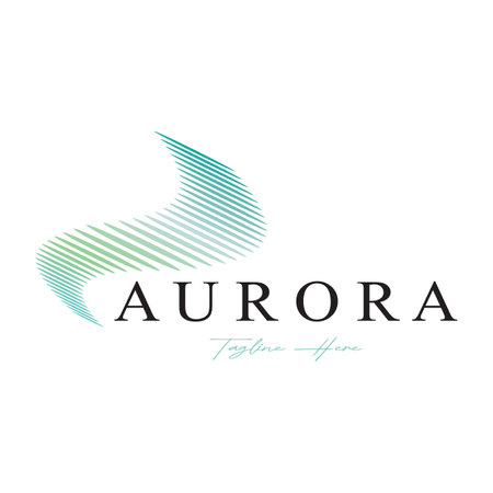 aurora logo design icon illustration vector templateのイラスト素材