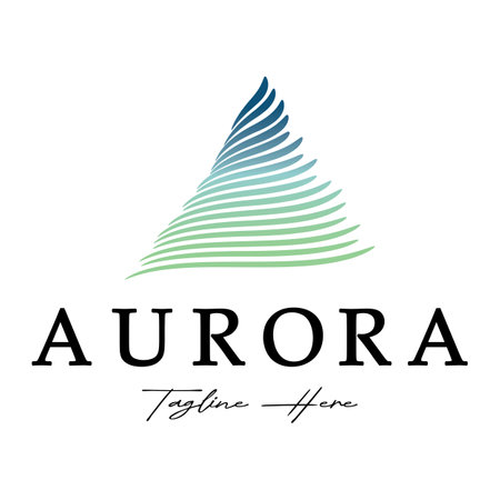 aurora logo design icon illustration vector templateのイラスト素材