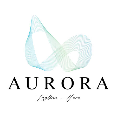aurora logo design icon illustration vector templateのイラスト素材