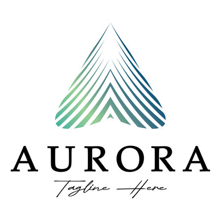 aurora logo design icon illustration vector templateのイラスト素材