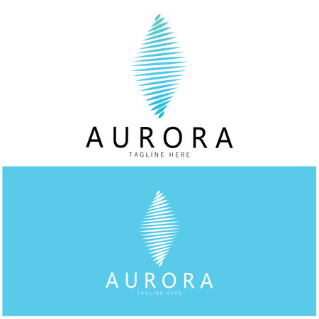 aurora logo design icon illustration vector templateのイラスト素材