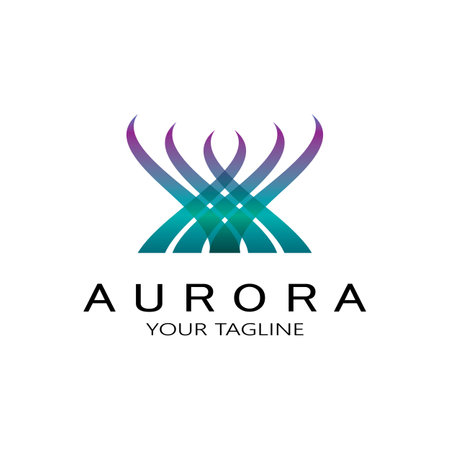 aurora logo design icon illustration vector templateのイラスト素材