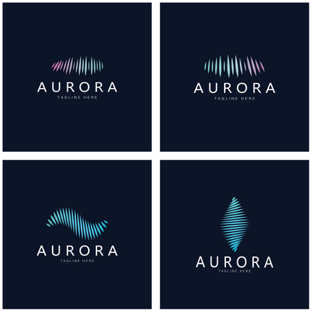 aurora logo design icon illustration vector templateのイラスト素材