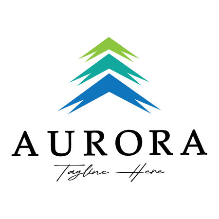aurora logo design icon illustration vector templateのイラスト素材