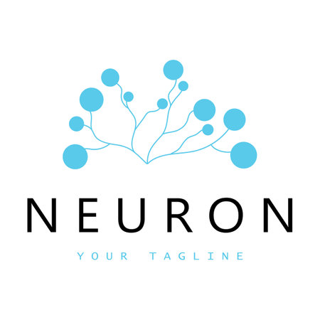 Neuron logo or nerve cell logo design,molecule logo illustration template icon with vector conceptのイラスト素材