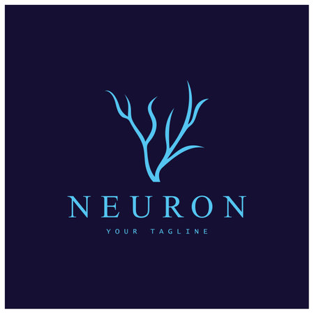 Neuron logo or nerve cell logo design,molecule logo illustration template icon with vector conceptのイラスト素材