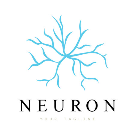 Neuron logo or nerve cell logo design,molecule logo illustration template icon with vector conceptのイラスト素材