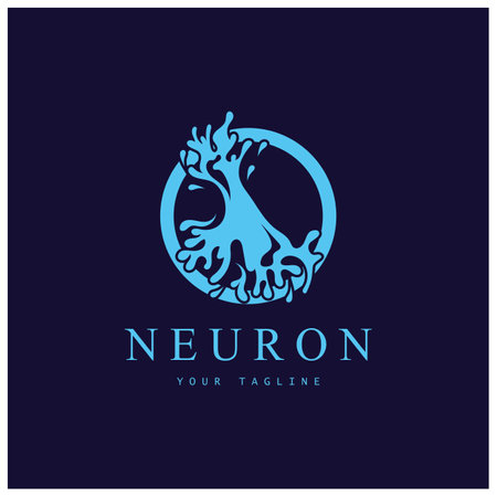 Neuron logo or nerve cell logo design,molecule logo illustration template icon with vector conceptのイラスト素材