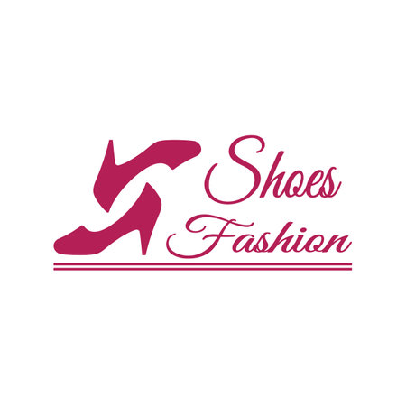 Logo for women's high heel shoes that is elegant and luxurious and feminine. Logo for business, women's shoe shop, fashion, shoe company, beauty.のイラスト素材