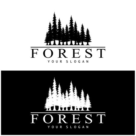 simple pine or fir tree logo,evergreen.for pine forest,adventurers,camping,nature,badges and business.vectorのイラスト素材