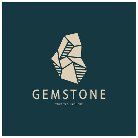 Luxury Polygon Diamond Crystal Line Art,Gem,Gemstone Emerald,Jade,Diamond, Gold, and Precious Jewelry Logo Designのイラスト素材