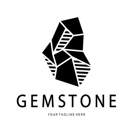 Luxury Polygon Diamond Crystal Line Art,Gem,Gemstone Emerald,Jade,Diamond, Gold, and Precious Jewelry Logo Designのイラスト素材