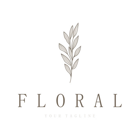 Elegant floral and leaf frame. Delicate botanical vector illustration for labels, spas, corporate identity, and wedding invitationsのイラスト素材