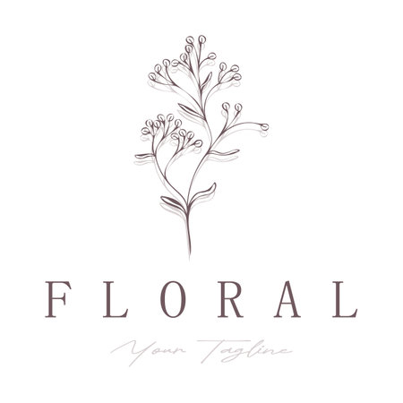 Elegant floral and leaf frame. Delicate botanical vector illustration for labels, spas, corporate identity, and wedding invitationsのイラスト素材