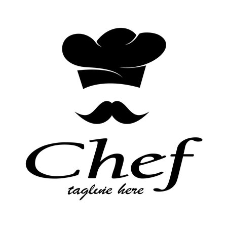 professional logo chef or kitchen chef hat.for business,home cook,and restaurant chef.bakery,vectorのイラスト素材