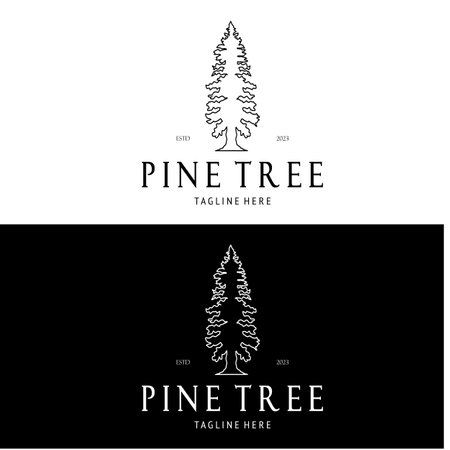 simple pine or fir tree logo,evergreen.for pine forest,adventurers,camping,nature,badges and business.vectorのイラスト素材