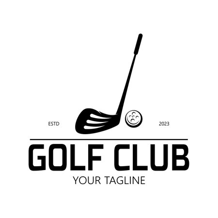 Golf ball logo, Golf design stick logo, logo for professional golf team, golf club, tournament, golf store business, golf course, eventのイラスト素材