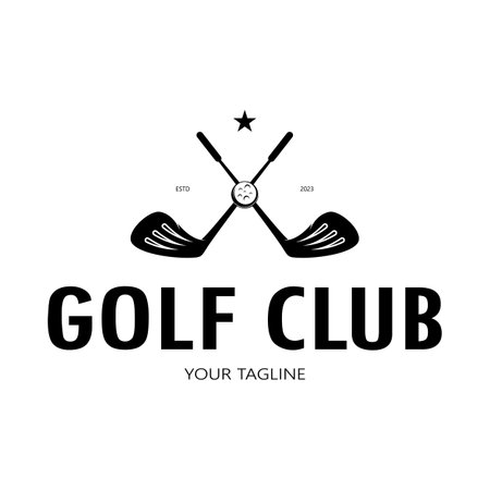 Golf ball logo, Golf design stick logo, logo for professional golf team, golf club, tournament, golf store business, golf course, eventのイラスト素材