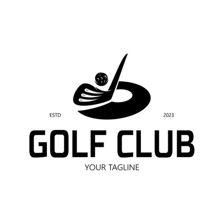Golf ball logo, Golf design stick logo, logo for professional golf team, golf club, tournament, golf store business, golf course, eventのイラスト素材