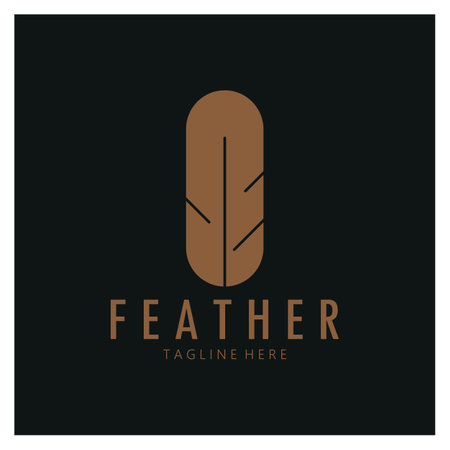Feather logo, feather pen logo, law firm feather logo vector simple designのイラスト素材