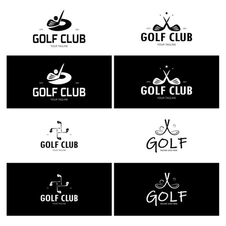 Golf ball logo, Golf design stick logo, logo for professional golf team, golf club, tournament, golf store business, golf course, eventのイラスト素材