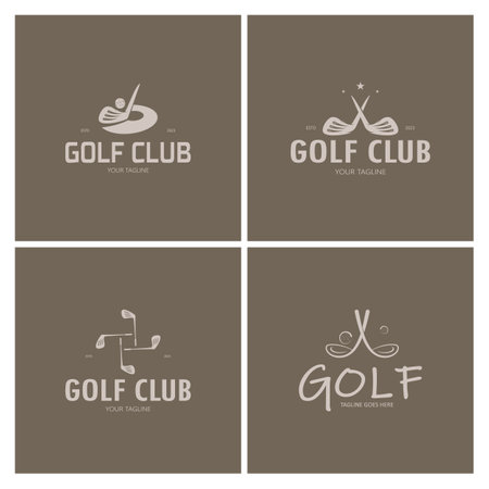 Golf ball logo, Golf design stick logo, logo for professional golf team, golf club, tournament, golf store business, golf course, eventのイラスト素材
