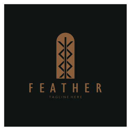 Feather logo, feather pen logo, law firm feather logo vector simple designのイラスト素材