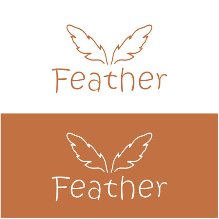 Feather logo, feather pen logo, law firm feather logo vector simple designのイラスト素材