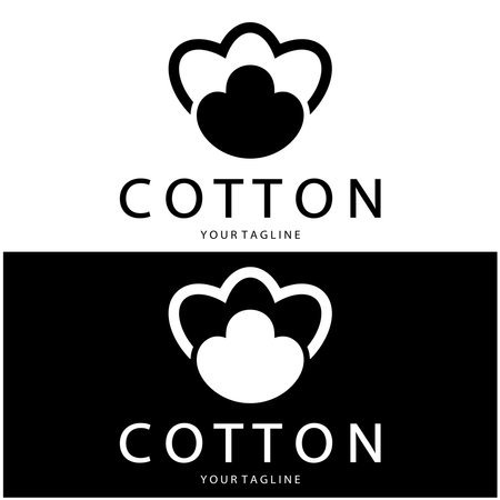 Soft natural organic cotton flower plant logo for cotton plantations, industries,business,textile,clothing and beauty,vectorのイラスト素材