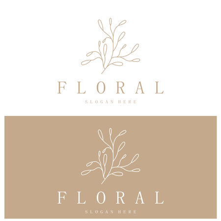 Elegant floral and leaf frame. Delicate botanical vector illustration for labels, spas, corporate identity, and wedding invitationsのイラスト素材
