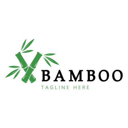Bamboo Logo Template vector icon illustration designのイラスト素材